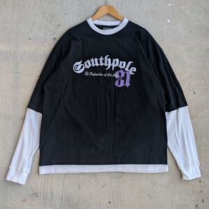 Vintage Y2K Southpole Layered Waffle Knit Long Sleeve T-shirt.